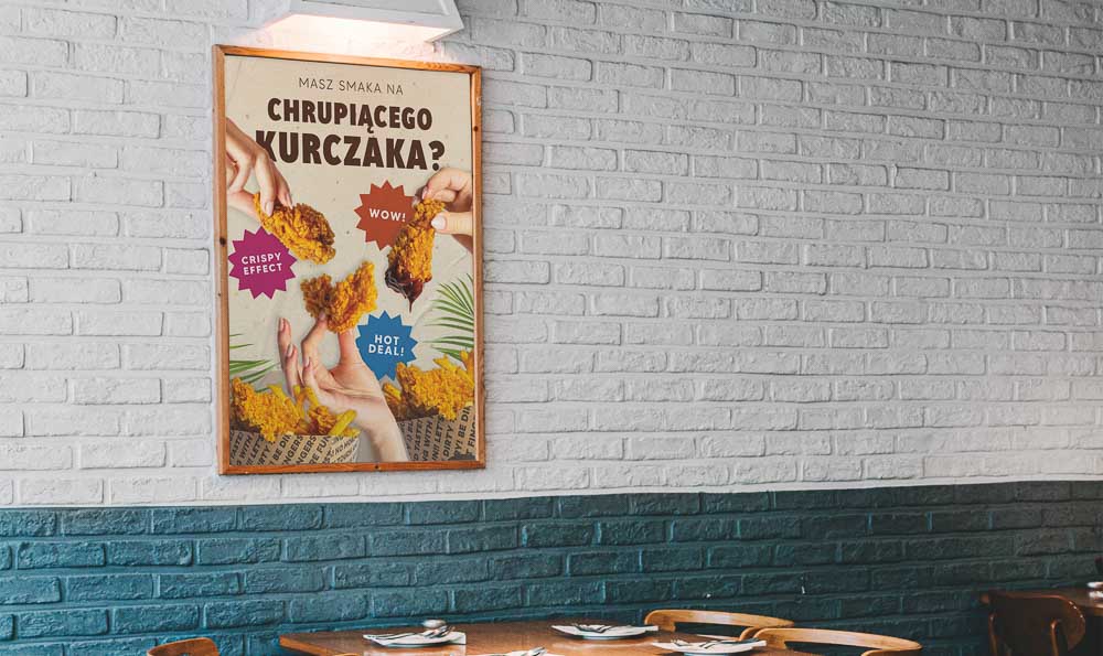 un cartel comercial para restaurantes