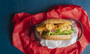 Fishburger con col agria